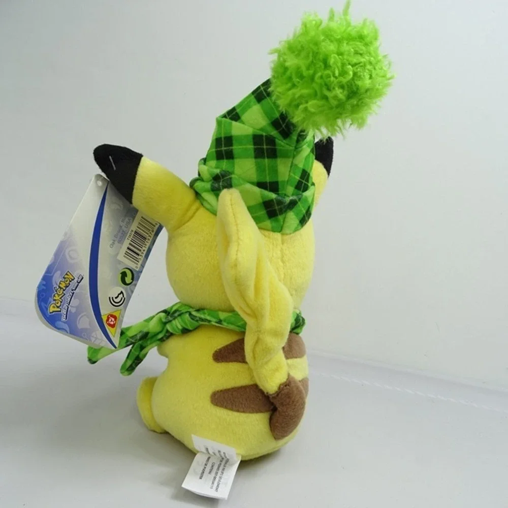 Pikachu Pokemon Green Plaid Santa Hat‎ Plush 10